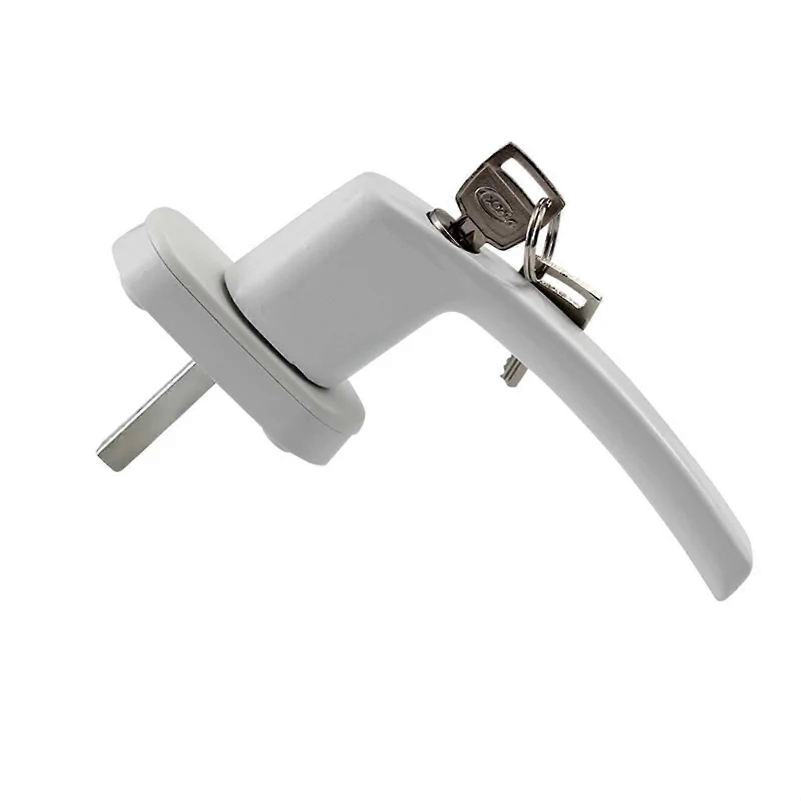 Window handles, white aluminum alloy with lock universal door handle key locking double glazing security door lock tool white