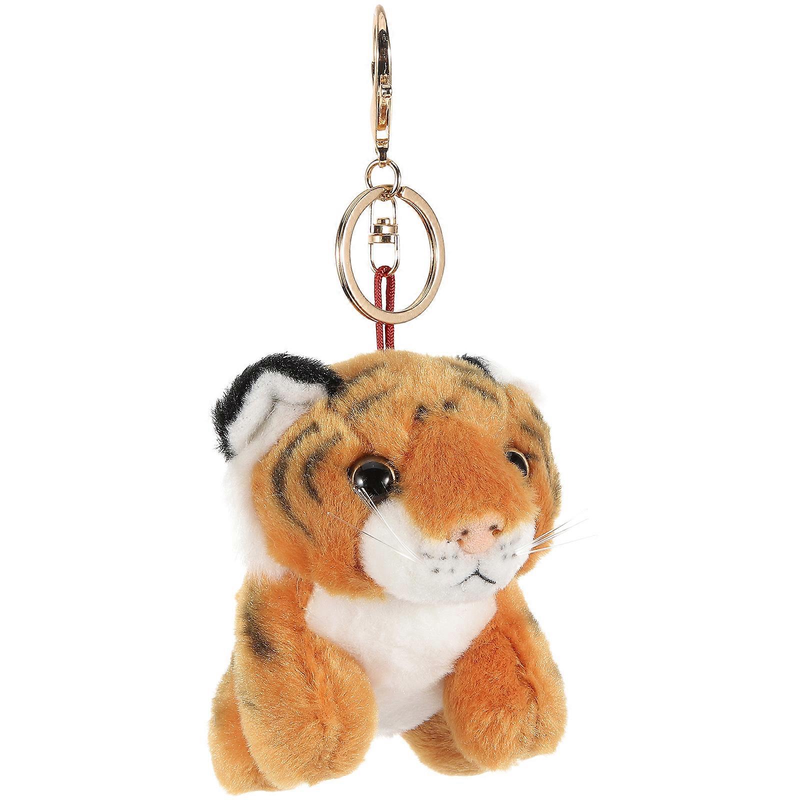 Toy Tiger Keychain Plush Cute Key Chain Daily Use 1Pcs