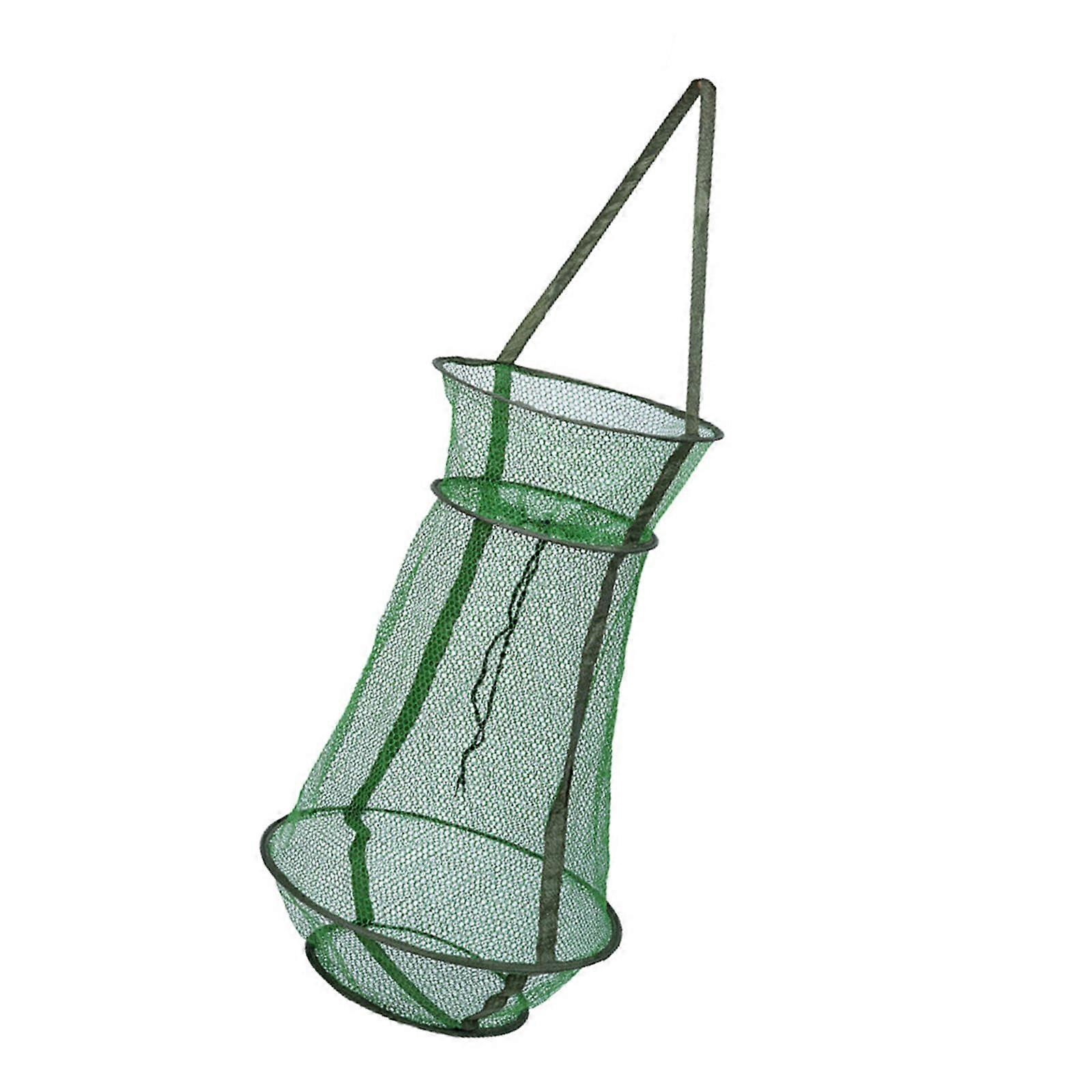 Nylon Fishing Net Cage Portable 3-Layer Foldable Round Mesh Trap for Fish and Shrimp Catching