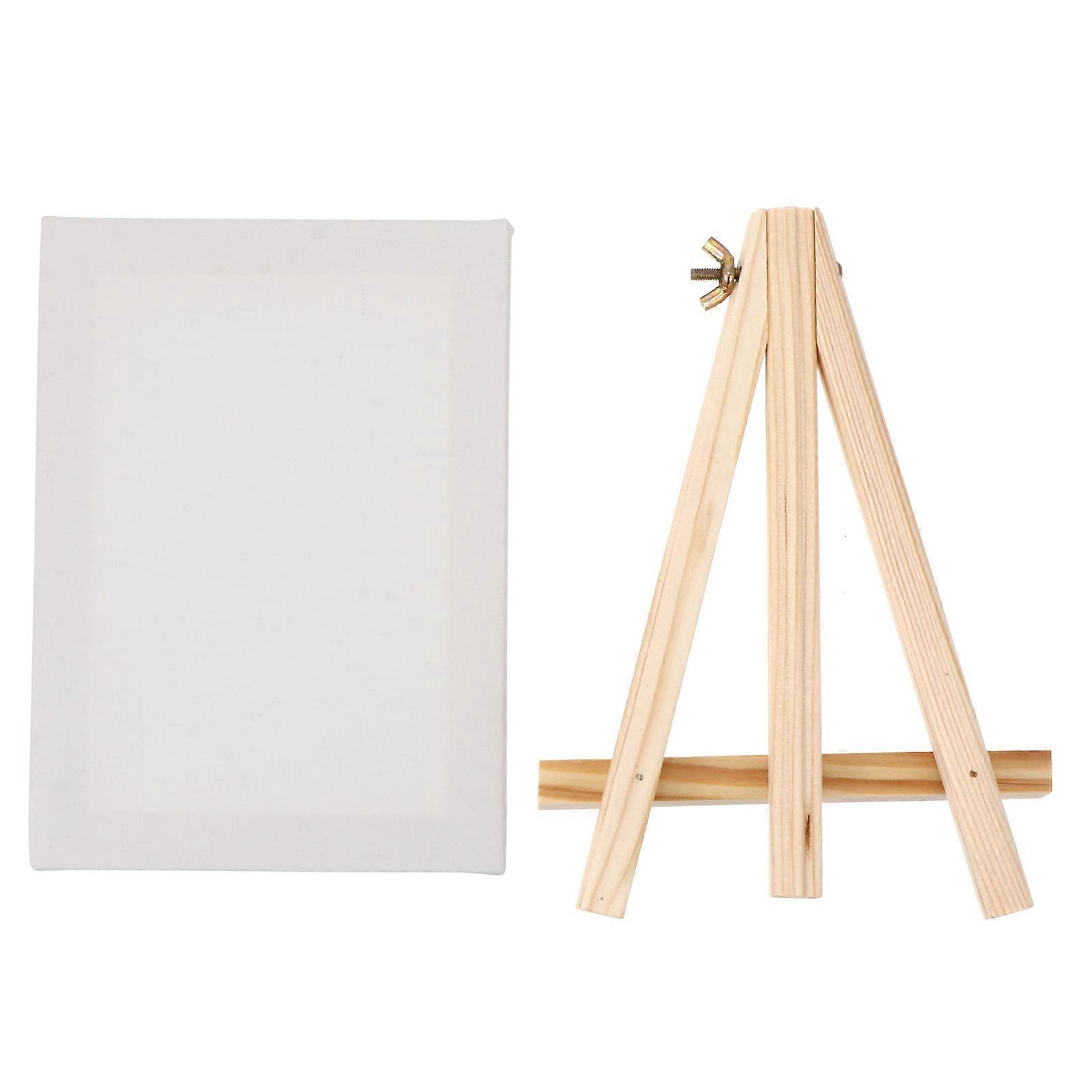 Wooden Mini Easel for Home Use Lightweight Portable White Cloth Perfect for Beginners 6.5 Inches
