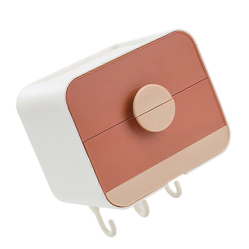 Double-Layered Soap Storage Rack Punch-Free Wall Holder For Homeowners With 14X12CM Size In Pink 1Set