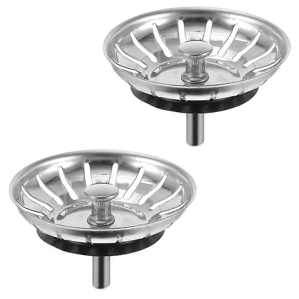 Bathroom Sink Drain Cover 2Pcs Practical Sink Accessories For Bathroom Use 8X8Cm Silver Durable Fading-Proof Square Install Quickly