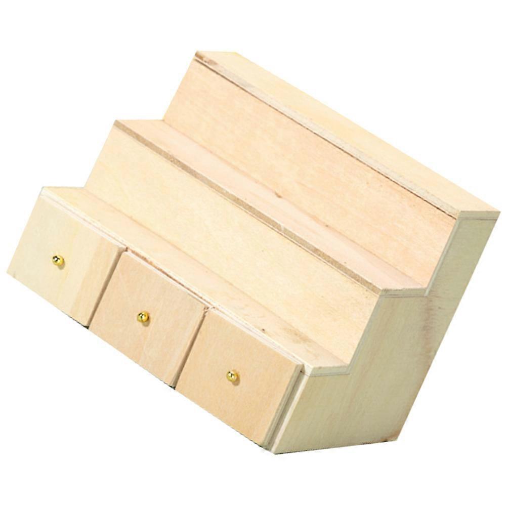 Mini Wooden Cabinet for Dollhouse – Natural Material, Bedroom Scene Accessory, Versatile Miniature Furniture for Doll House Display