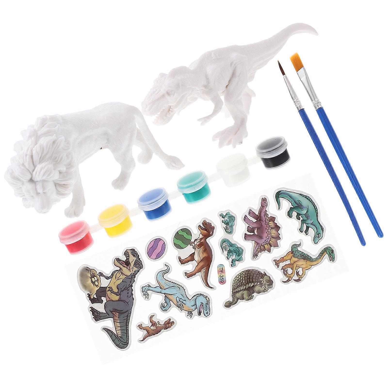 2 Sets Dinosaur Painting Kit for DIY Dinosaur Models – Engaging Art Activity for Ages, Ideal Stocking Stuffer
