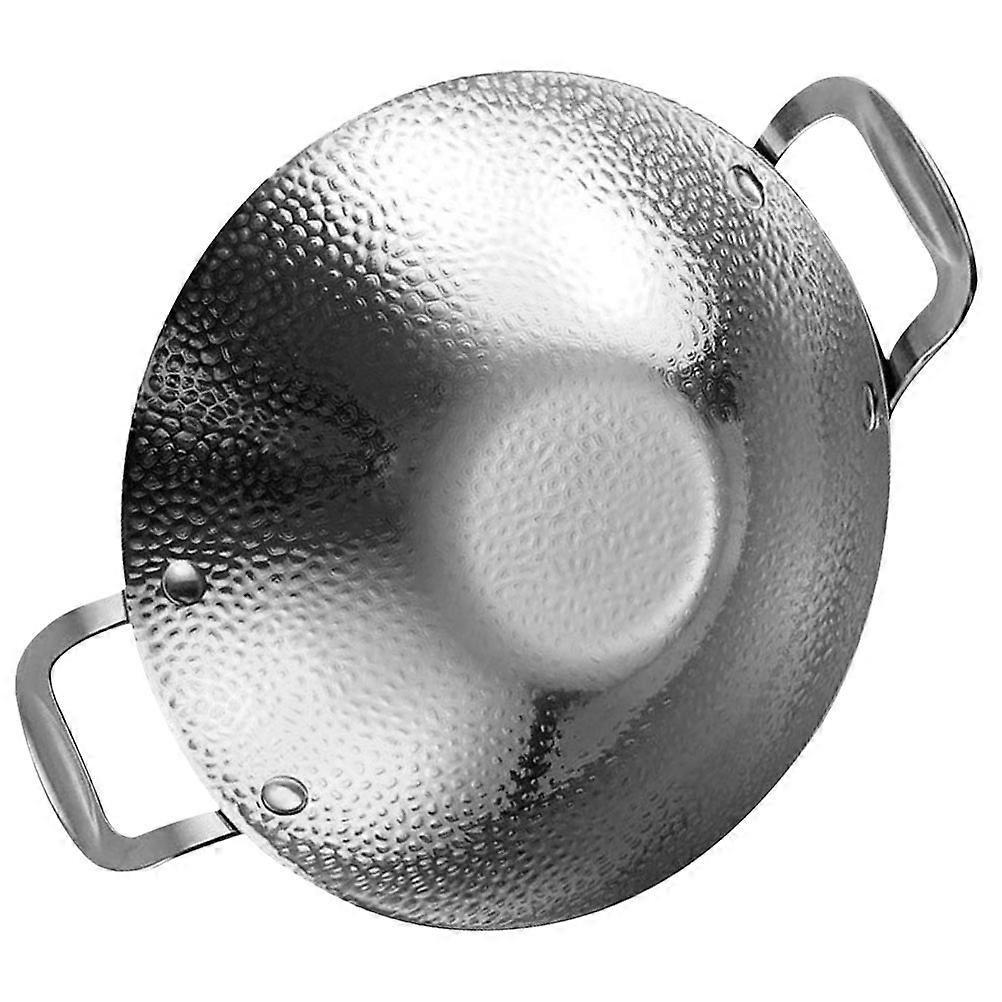 Lightweight Stainless Steel Double Handle Wok Pot for Home and Camping – Small Size Cooking Utensil for Family Meals