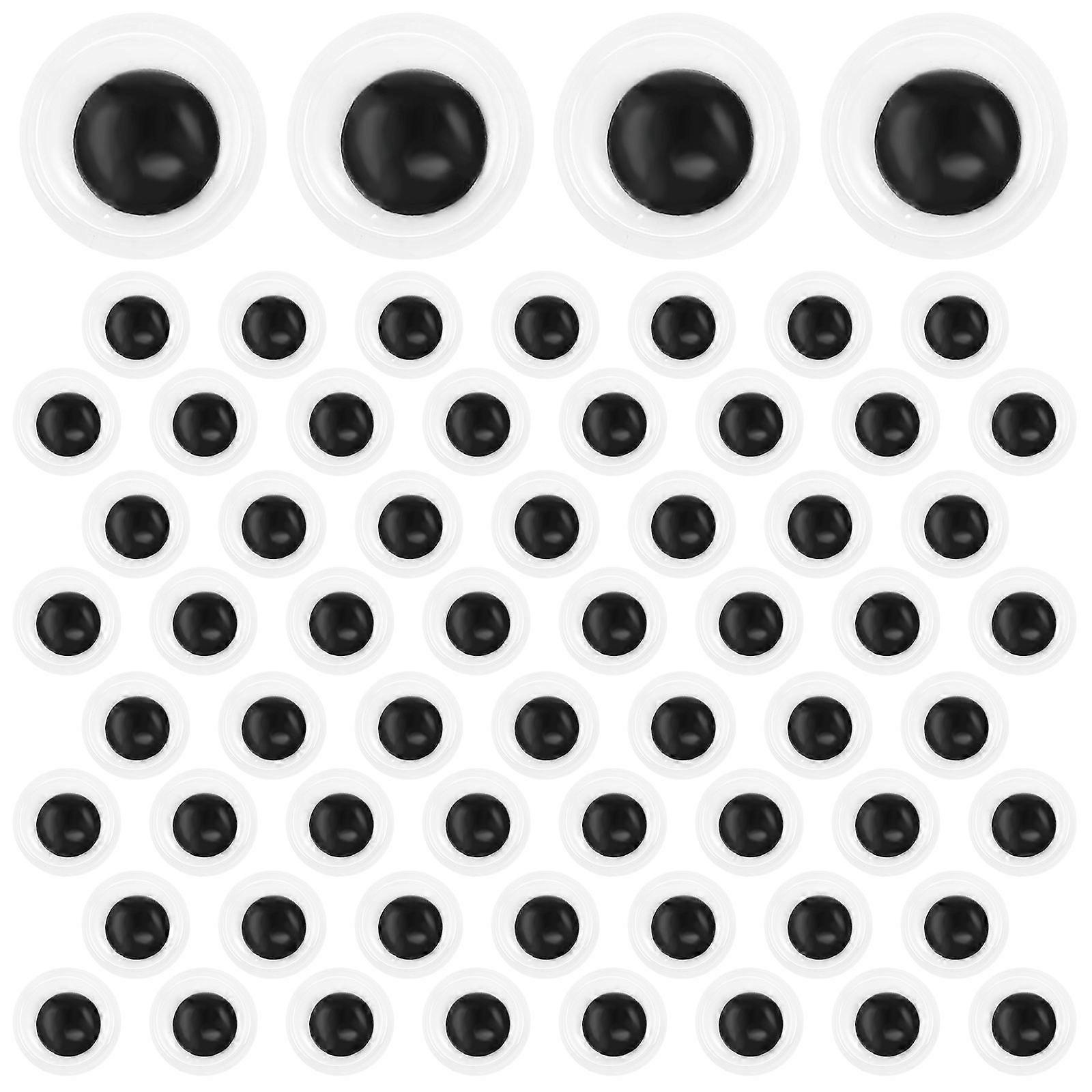 Black Self Adhesive Googly Eyes 100pcs   Durable Plastic Eyeballs for Crafts, Crochet, Stuffed Animals, DIY & Handmade Projects   Movable Animated