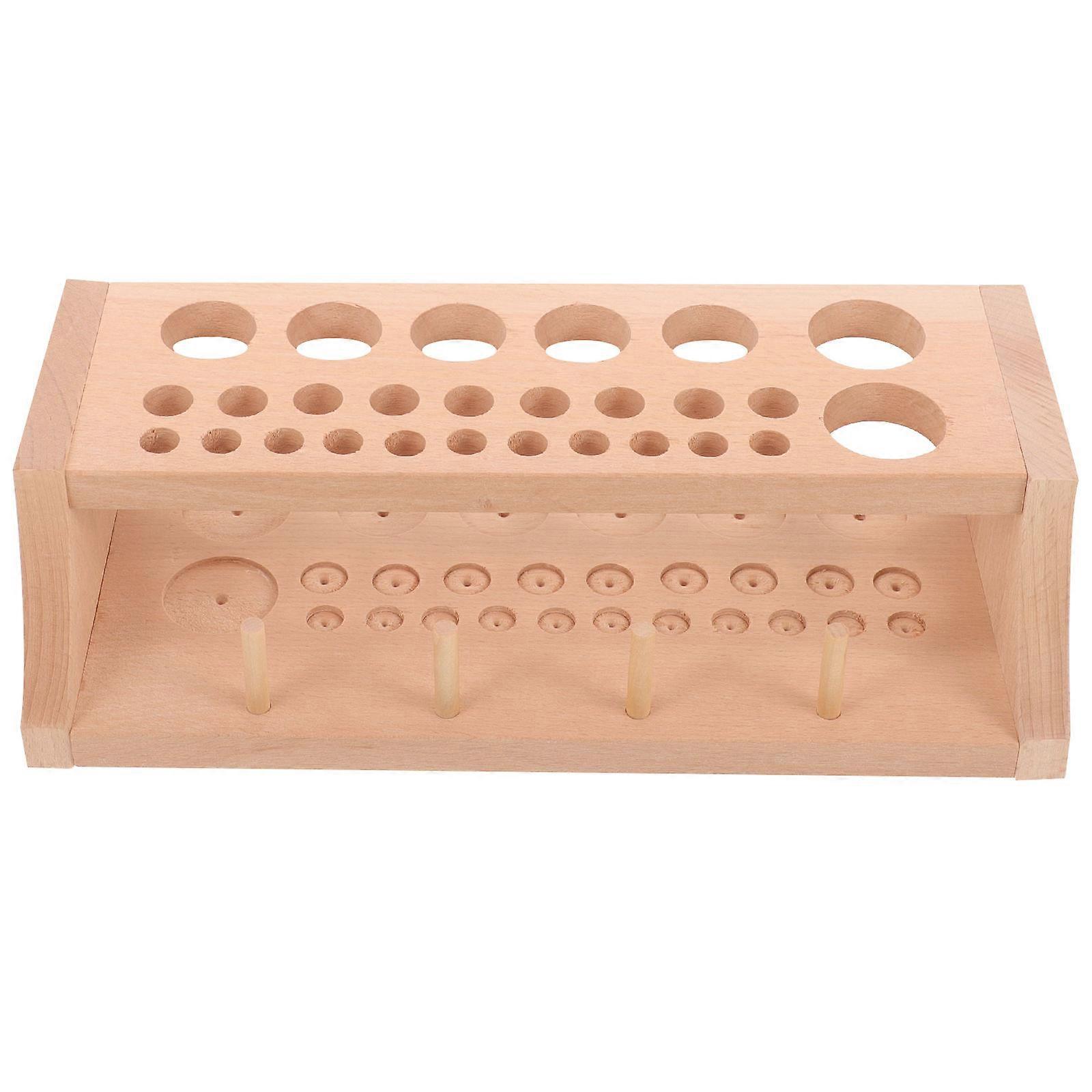 Wooden Tool Storage Rack for Leathercraft Tools in Khaki Color for Home Studio Use 10.5 inches