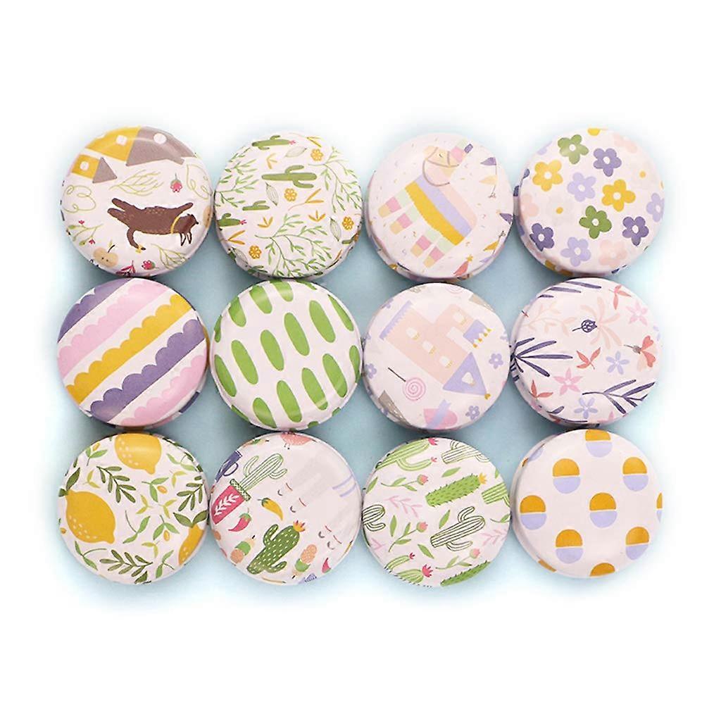 Pack of 12 Mini Elegant Flower Tin DIY Candle Jar Balm Round Empty Lipstick Case D