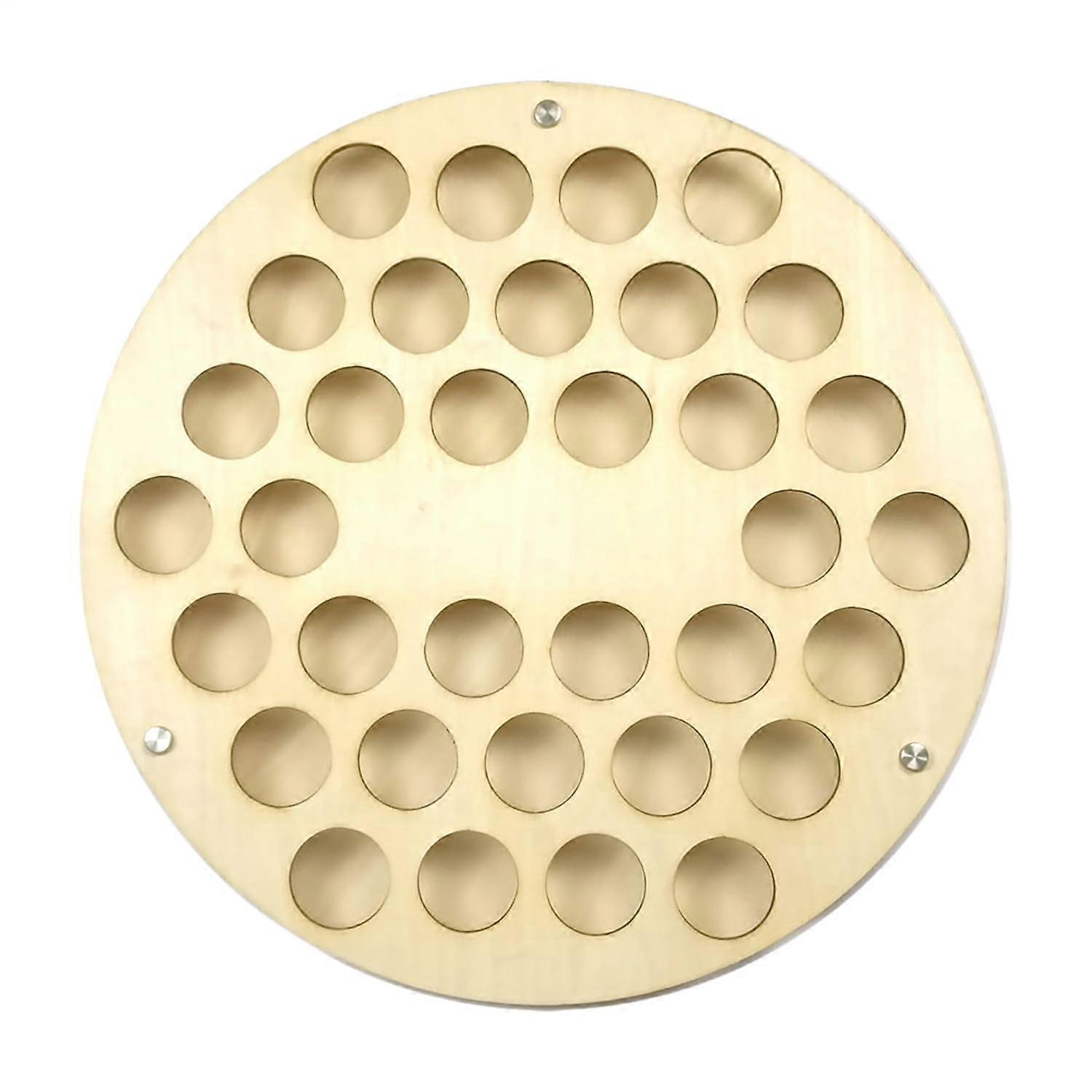 Wooden Golf Stand Decorative Wall-Mounted Golf Ball Display Rack 34-Compartment Round Collector Shelf
