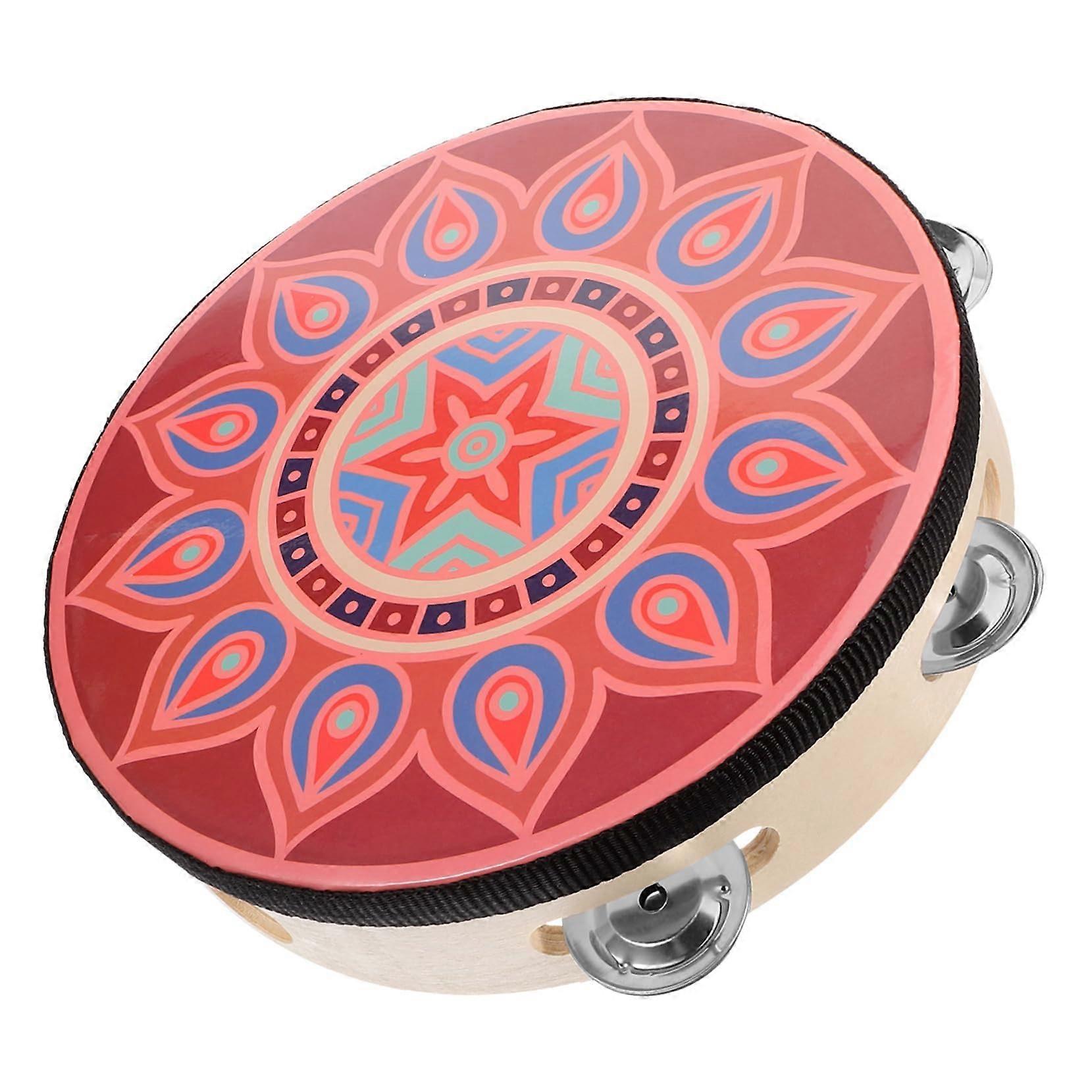 Handheld Tambourine Wood Drum Instrument for Adults Lightweight and Hand Drum for Rhythm and Dance Durable Wood Design