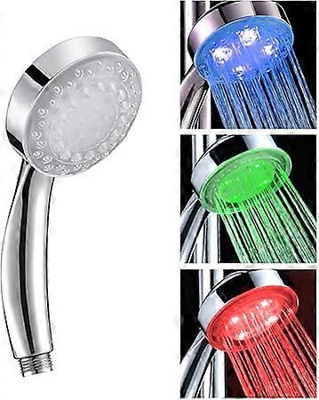LED shower head with 3 colors and temperature sensor