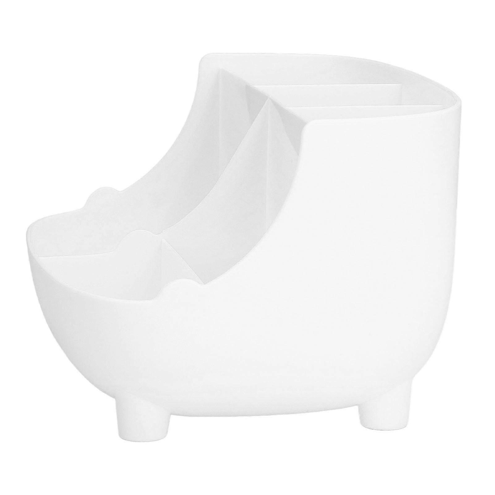 Desktop Storage Box Multifunction Lightweight Convenient Storage Anti Slip Wear Resistance Plastic Storage BoxWhite 