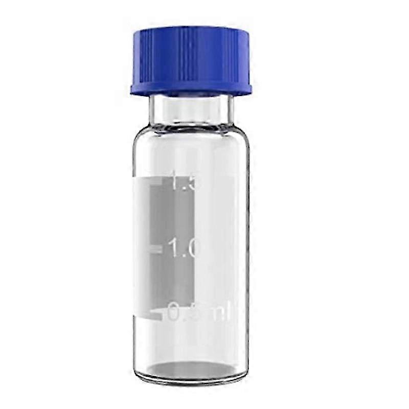 100 Pack 2Ml HPLC Vials with Write-on Spot and Graduations - Quality Lab Amber Glass Vials for Sampling and Analysis