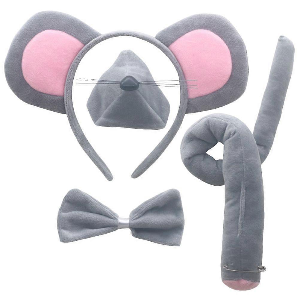 1 set of Mouse Costume Set Mouse Ears Headband Kids Mouse Nose Tail Bow Tie