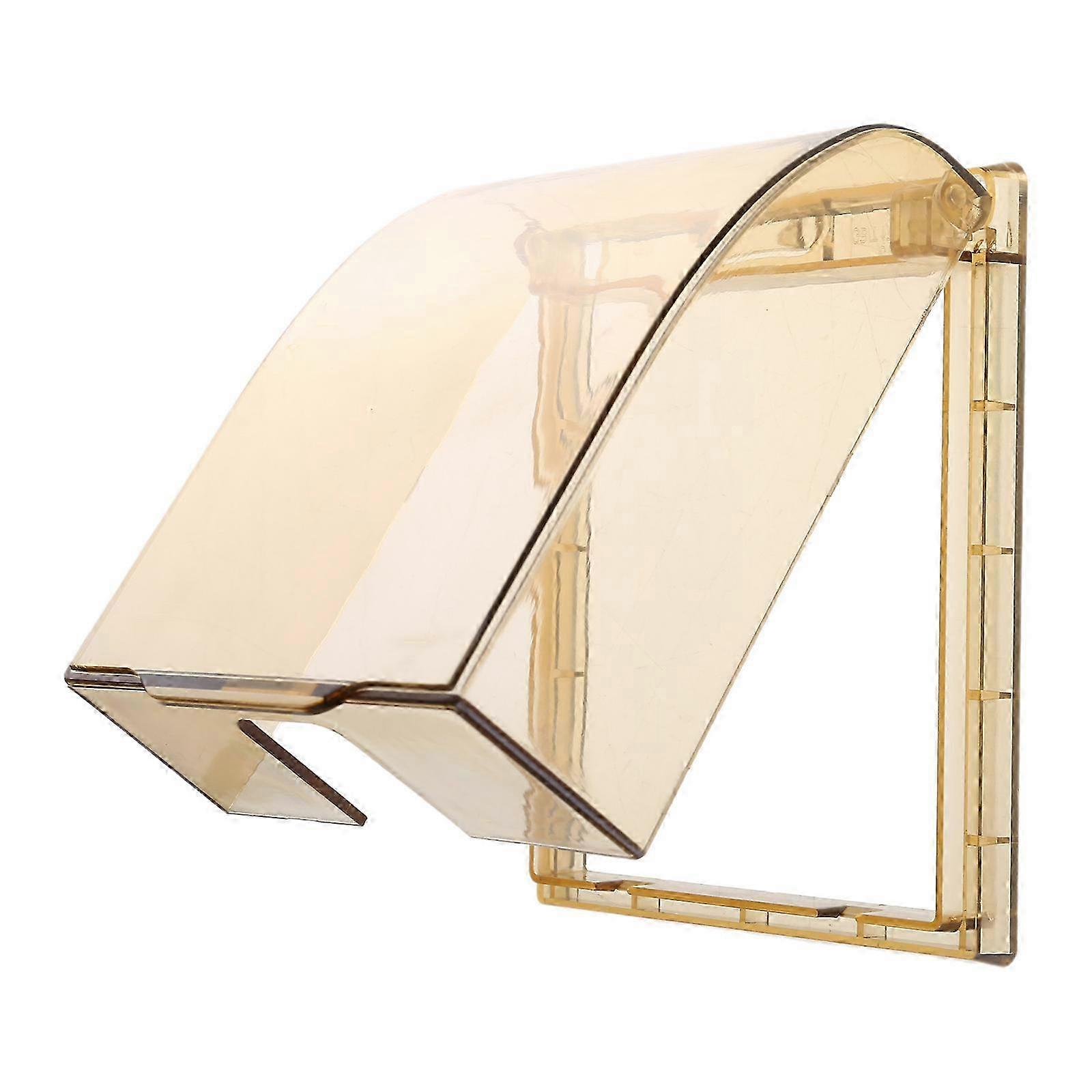 Clear 86 Type Outdoor Socket Waterproof Box Plastic Electrical Outlet Cover Splashproof Box Self-Adhesive Socket Case  Transparent brownTransparent br