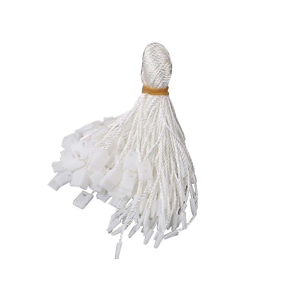 1 Pack of Universal Tag Strings Clothing Tag Rope Plastic Square Fastener for Home Shop (White)