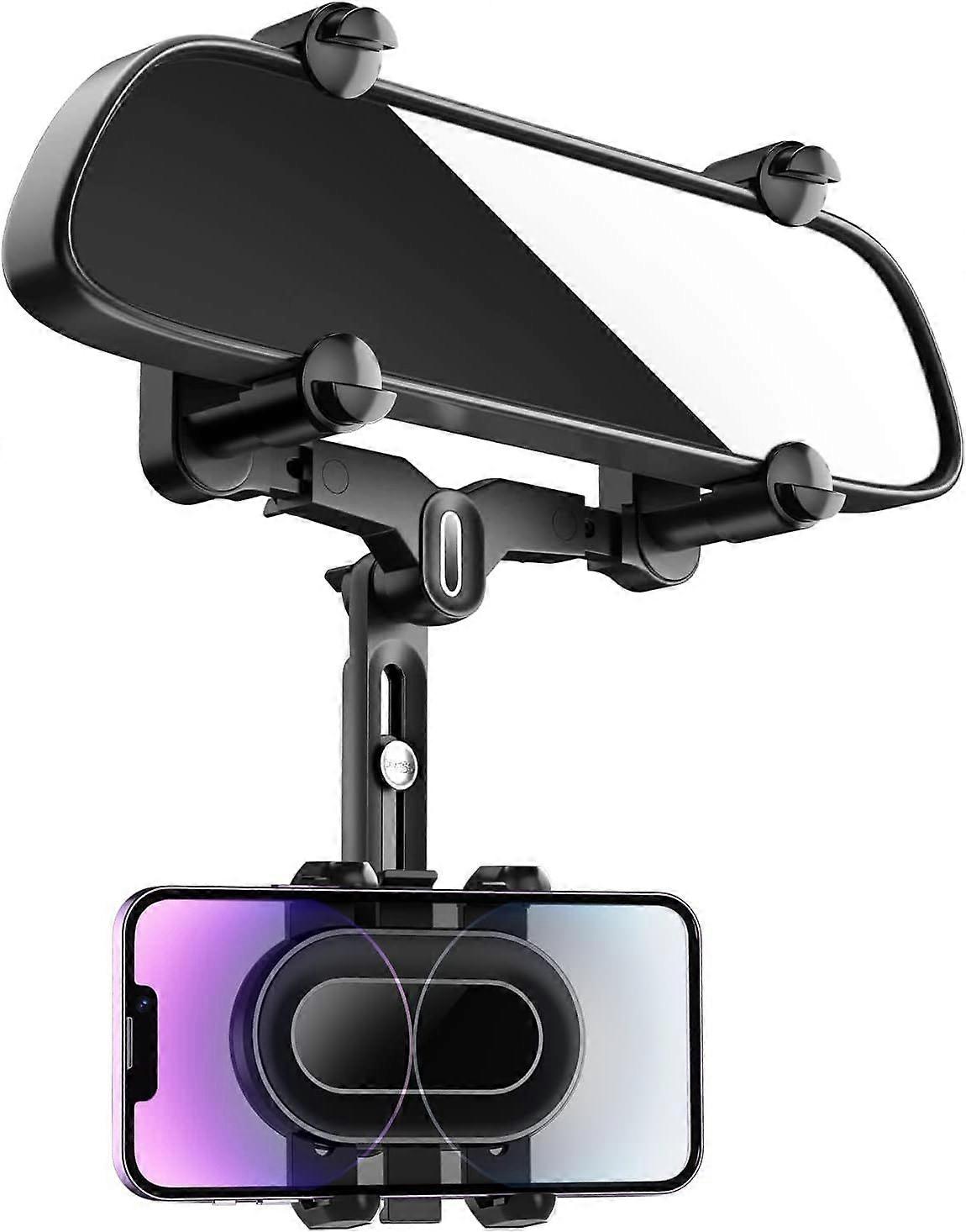 Rearview Mirror Phone Holder for Car,360Rotatable and Retractable