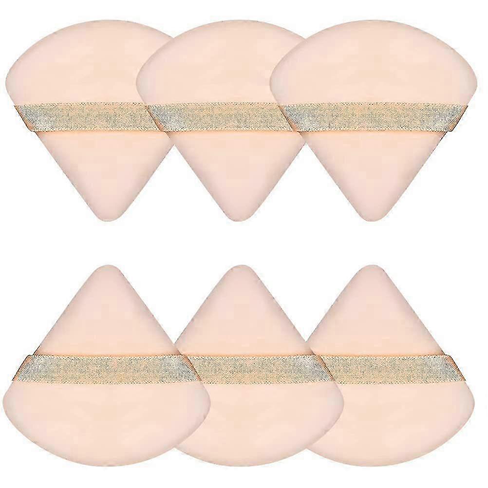 6-Pieces Triangle Makeup Puff, Face Dry Wet Use Loose Powder Puff