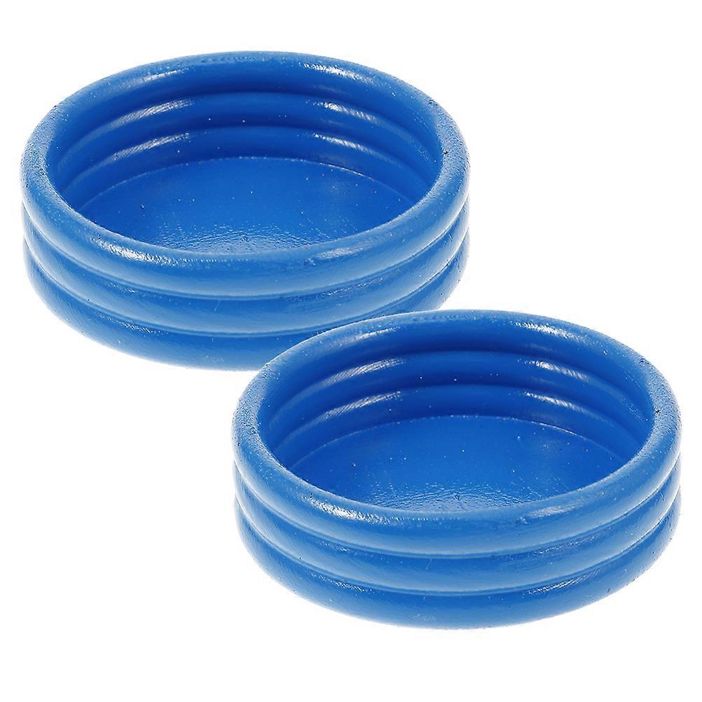 Sand Miniature Pool Dollhouse Model for Role-Playing 2Pcs Blue Resin Decoration