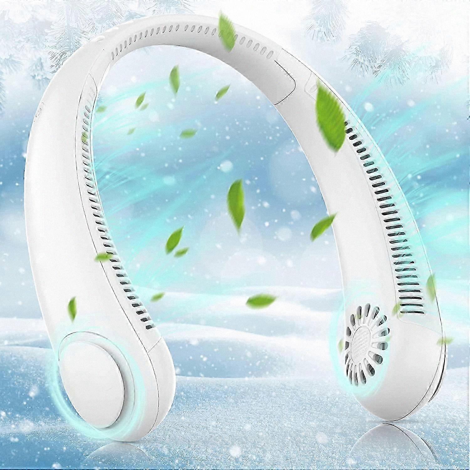 Rechargeable Portable Neck Fan, Bladeless 360 Airflow, 3-Speed Quiet Hand-Free Cooling for Personal Use at Home or Office