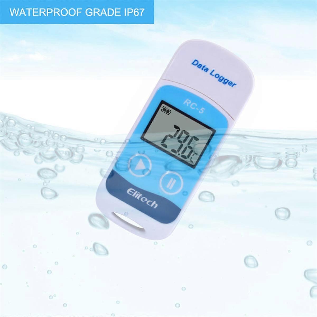 2X RC-5 High-Precision USB Temperature Data Logger for Warehouse Storage Refrigerated Transport Labo