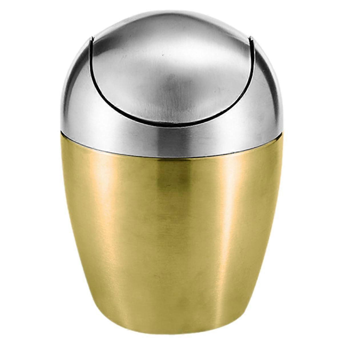 Desk Trash Can With Lid Portable Wastebasket For Office Dorm, Sturdy Easy To Clean Desktop Garbage Storage, No Odor