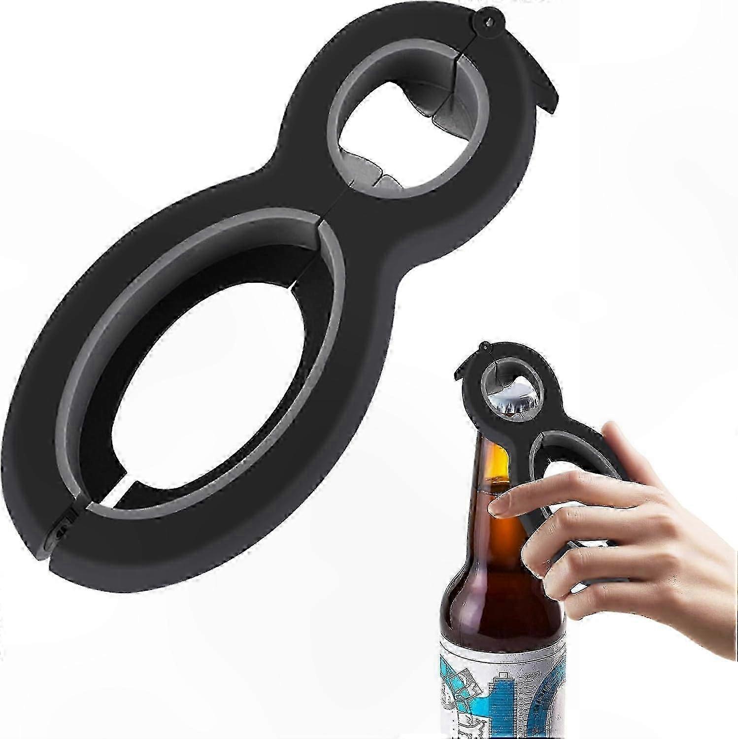 6-in-1 Multi-Function Can Opener with Soft Grip Handle, Easy-to-Use Tool for Arthritis Hands