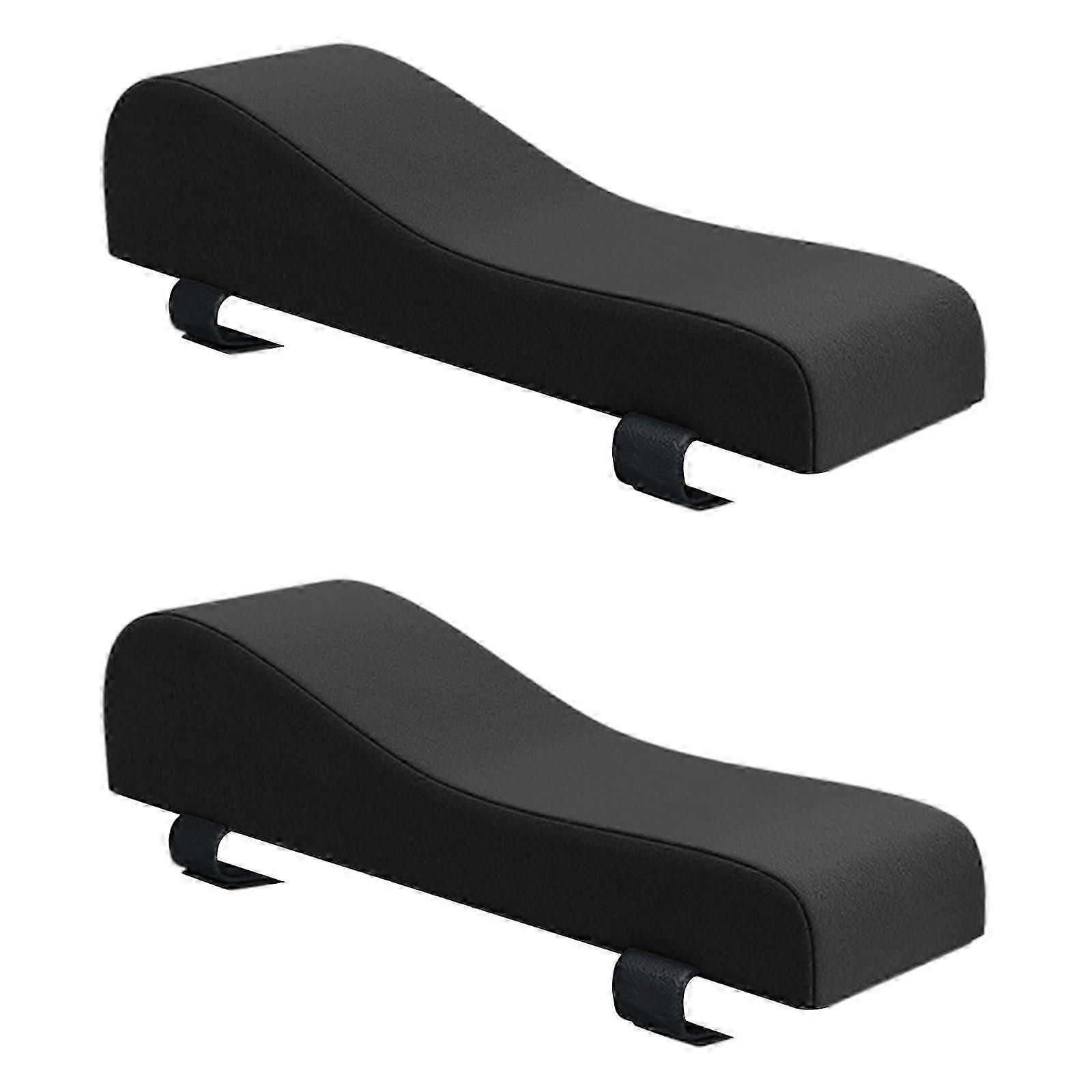 Removable Washable Chair Arm Cushions Memory Foam Core Elastic Bands Universal Home Office Gaming Accessories Set 1 Pair Gray Cs