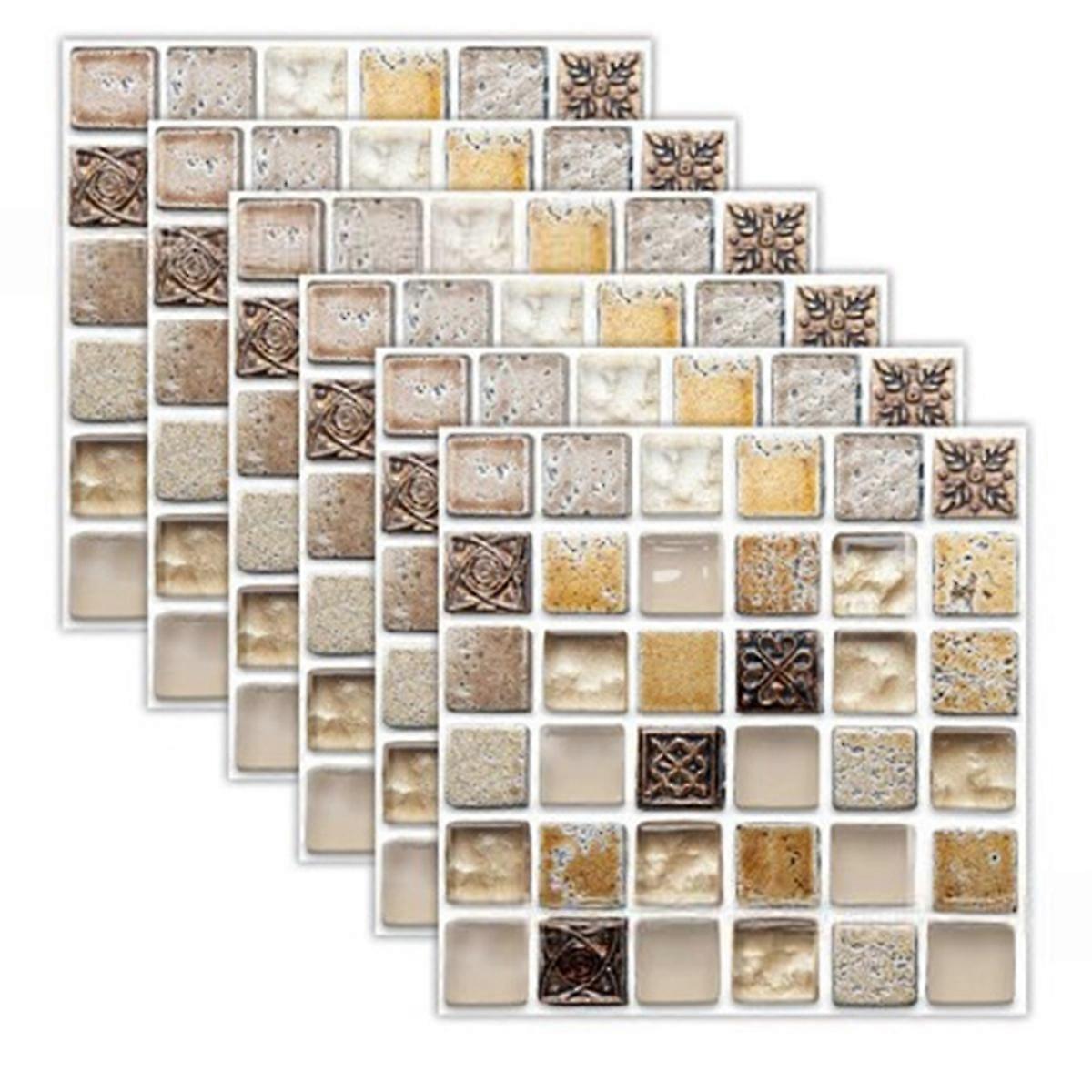 Self-Adhesive Marble Wall Tiles - Waterproof Stickers, C