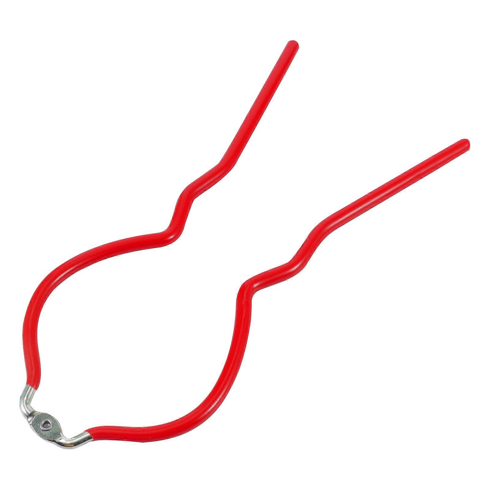 Red Foldable Antiscald Bottle Lifter with Comfortable Curved Handle for Kitchen Use metal and plastic
