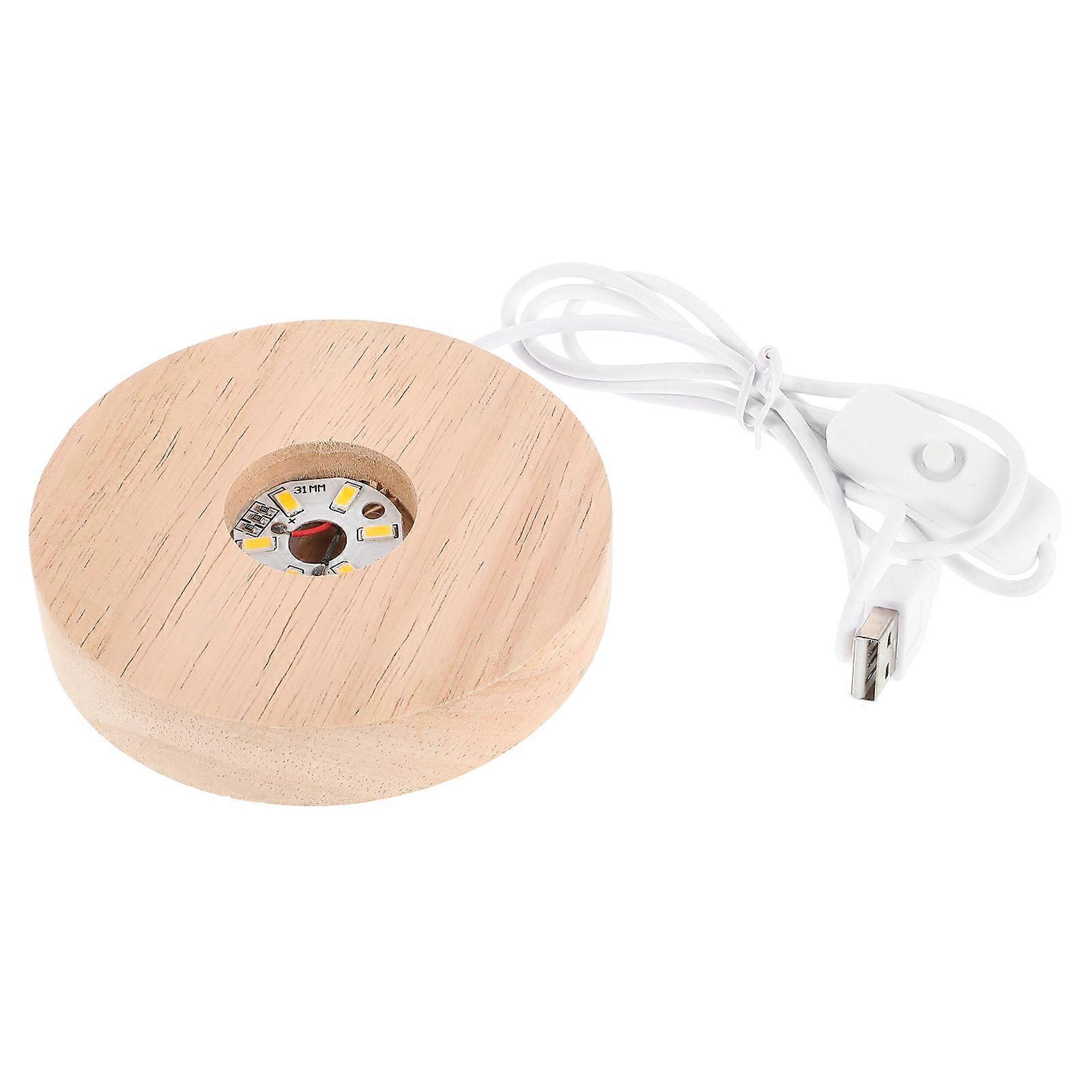 Wooden Lighted Display Base for Crystal Art Warm Beige Tone Adds Elegance to Any Display Scene