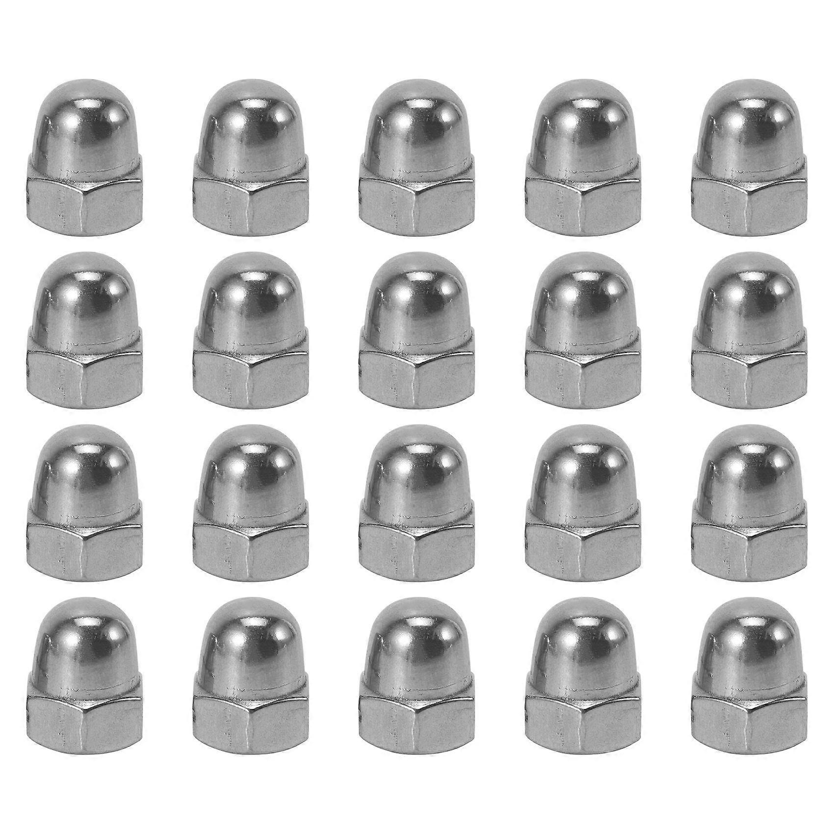 M6 Thread Dia Dome Head 304 Stainless Steel Cap Hex Nuts 20Pcs