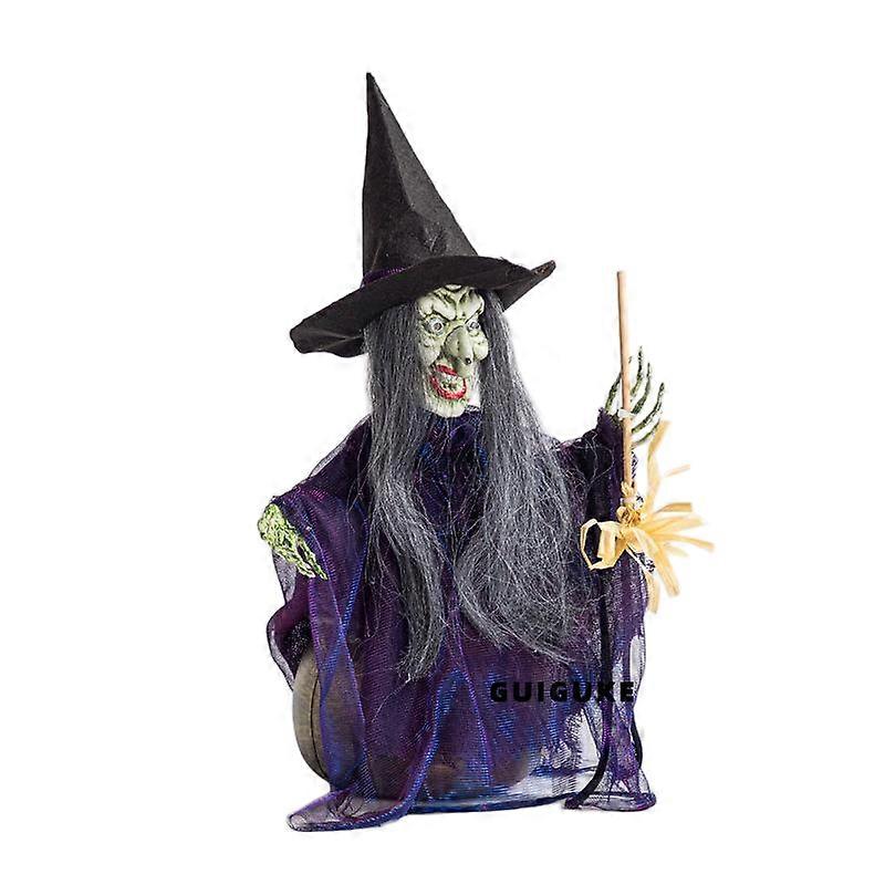 Bouncing Witch Ornament, American Style, Sound Effect When Triggered to Bounce