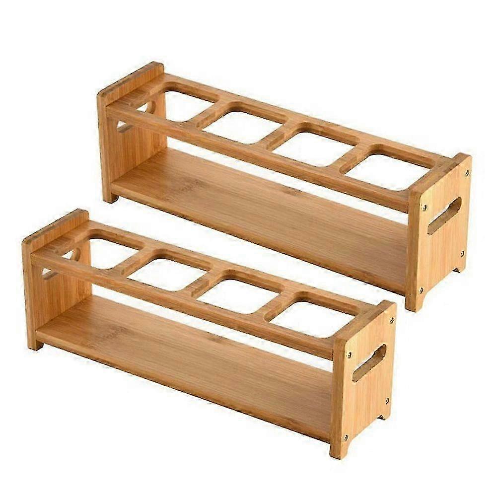 Wooden Oil Bottle Display Stand: 4-Hole Kitchen Counter Storage Shelf for Oil Bottles with Multi-Functionality