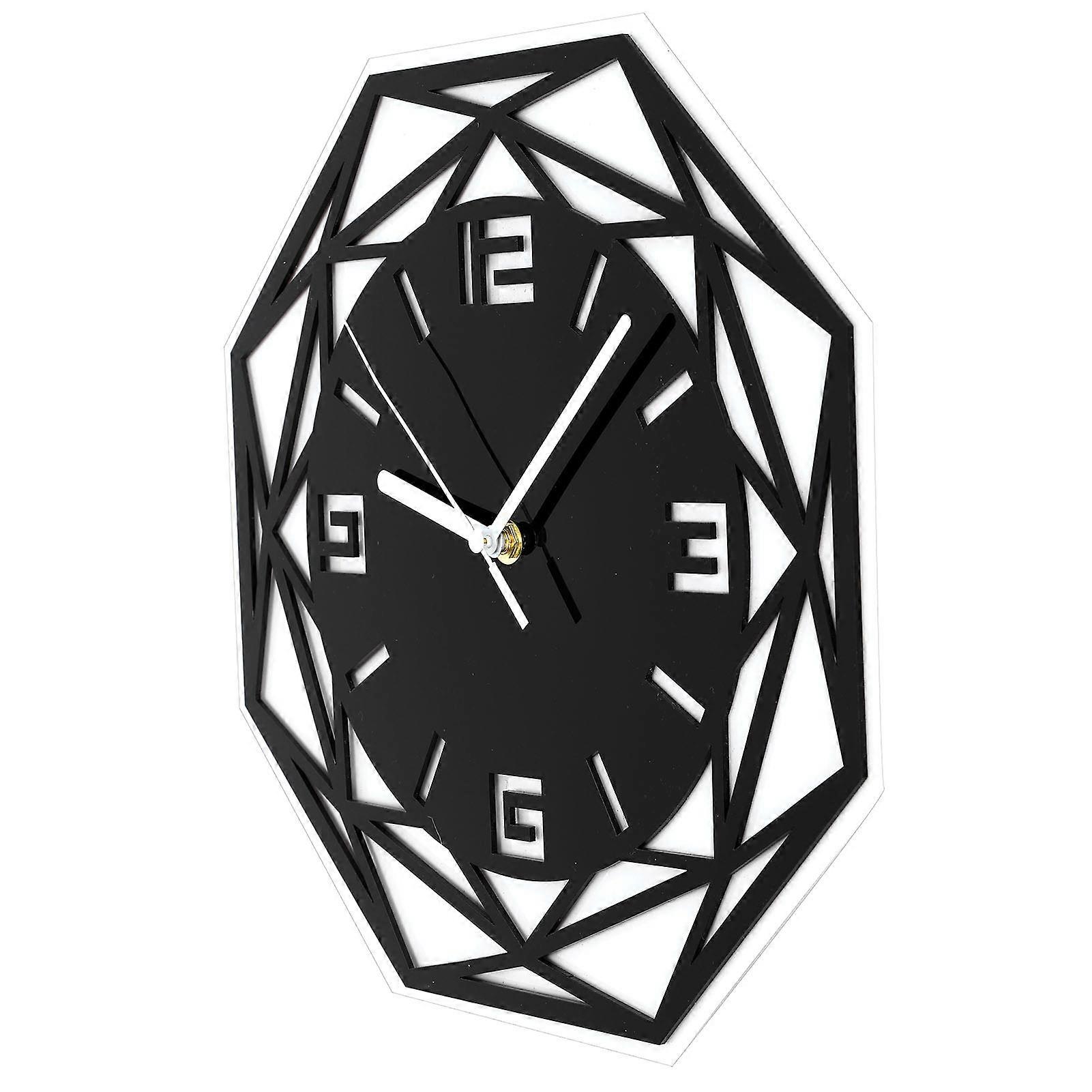 Acrylic Mirror Wall Clock 30x30cm Geometric Shape Decorative
