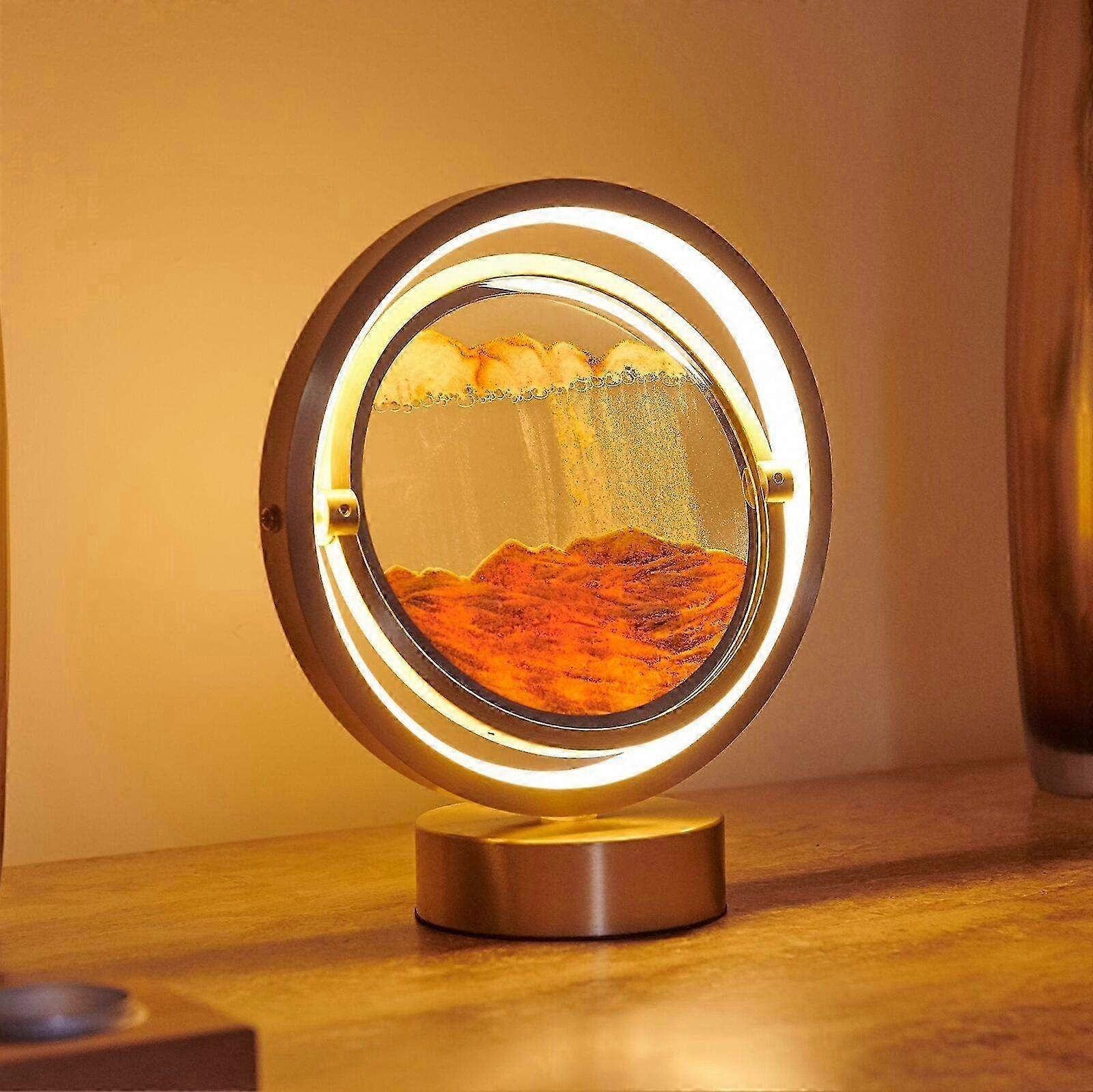 2025 2023 New Auraglow LED Sandscape Table Desktop Touch Lamp Moving Sand Art Mood Night Light