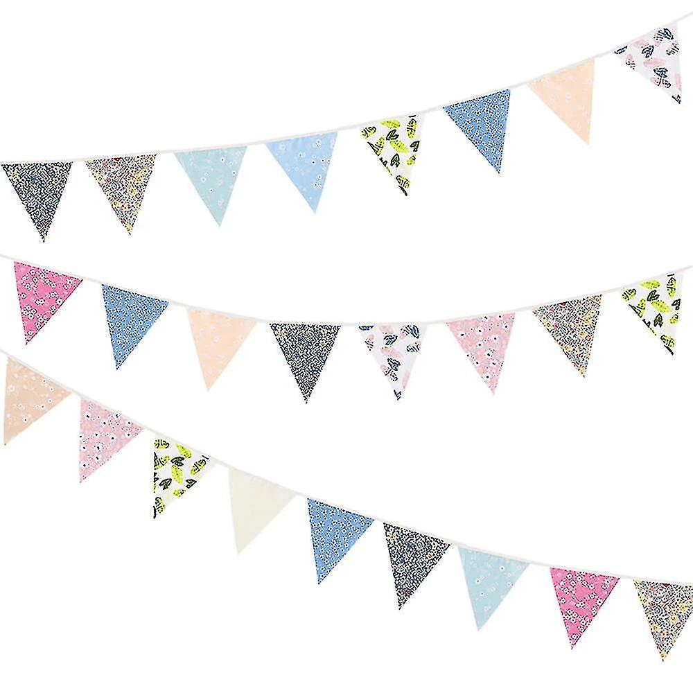 36 Bunting Bunting ، 32ft في الهواء الطلق Bunting للماء لافتة الأزهار لحديقة عيد ميلاد ديكور الحزب الاحتفالي