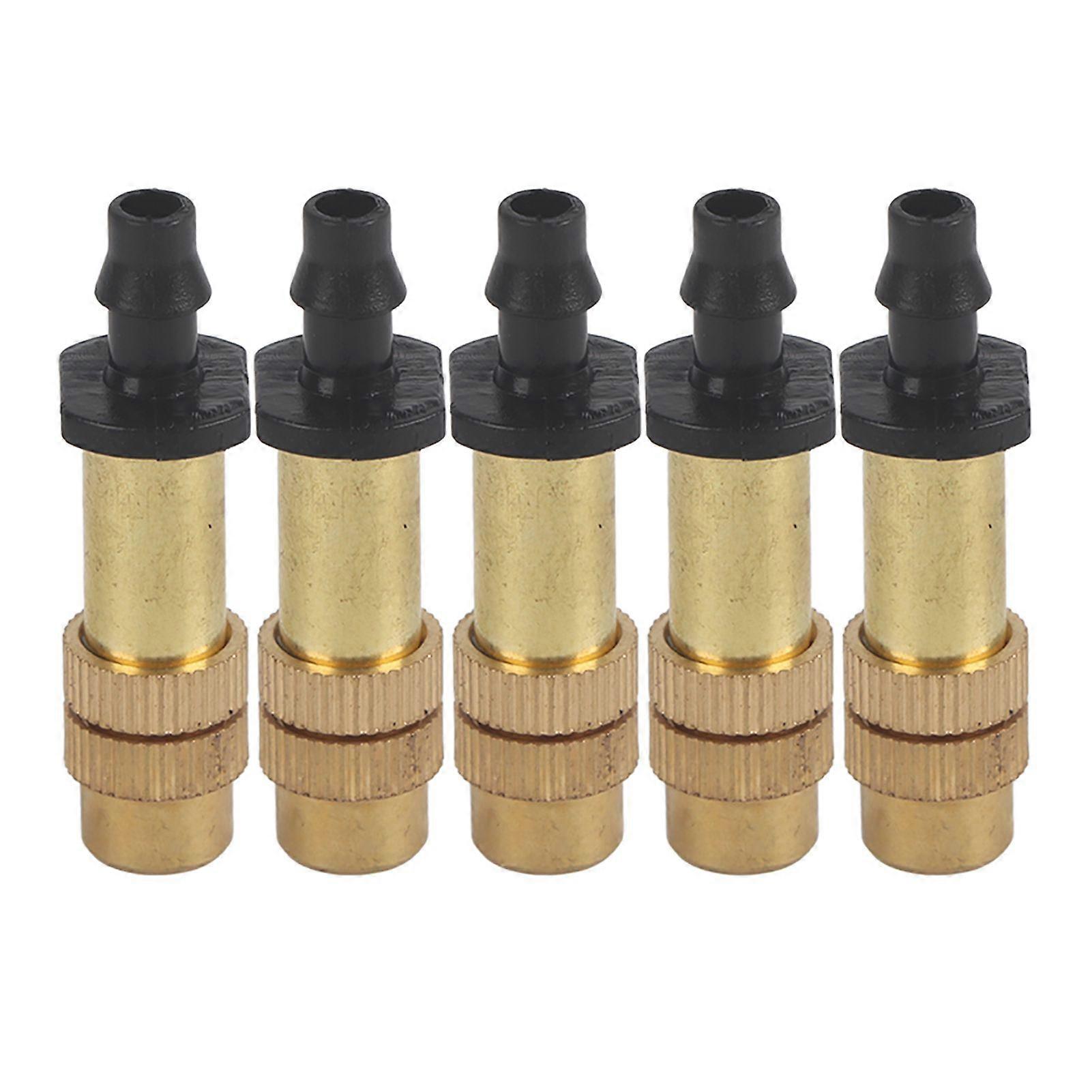 5pcs Adjustable Brass Misting Spray Nozzle Atomizing Sprinkler For Garden Watering Irrigation