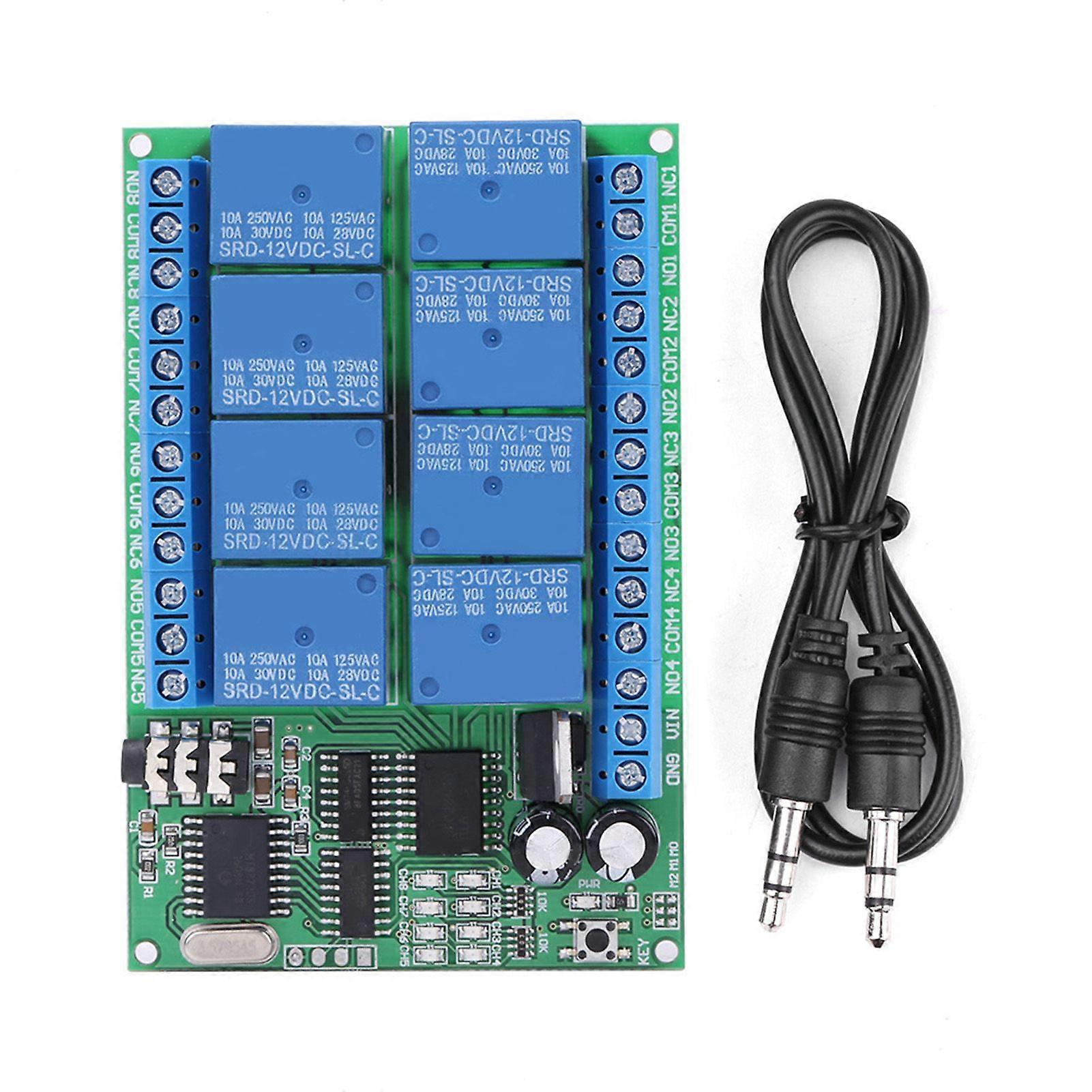 DC 12V 8CH DTMF Relay Phone Voice Decoder Remote Controller Switch Module