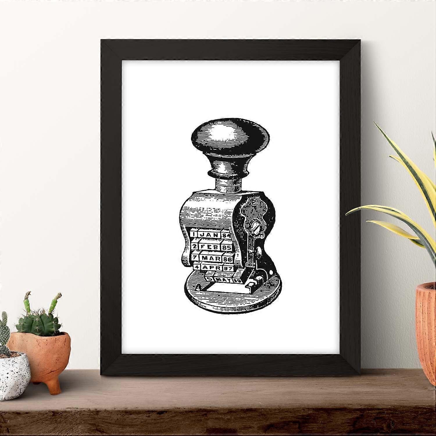 Impression de timbre dateur vintage