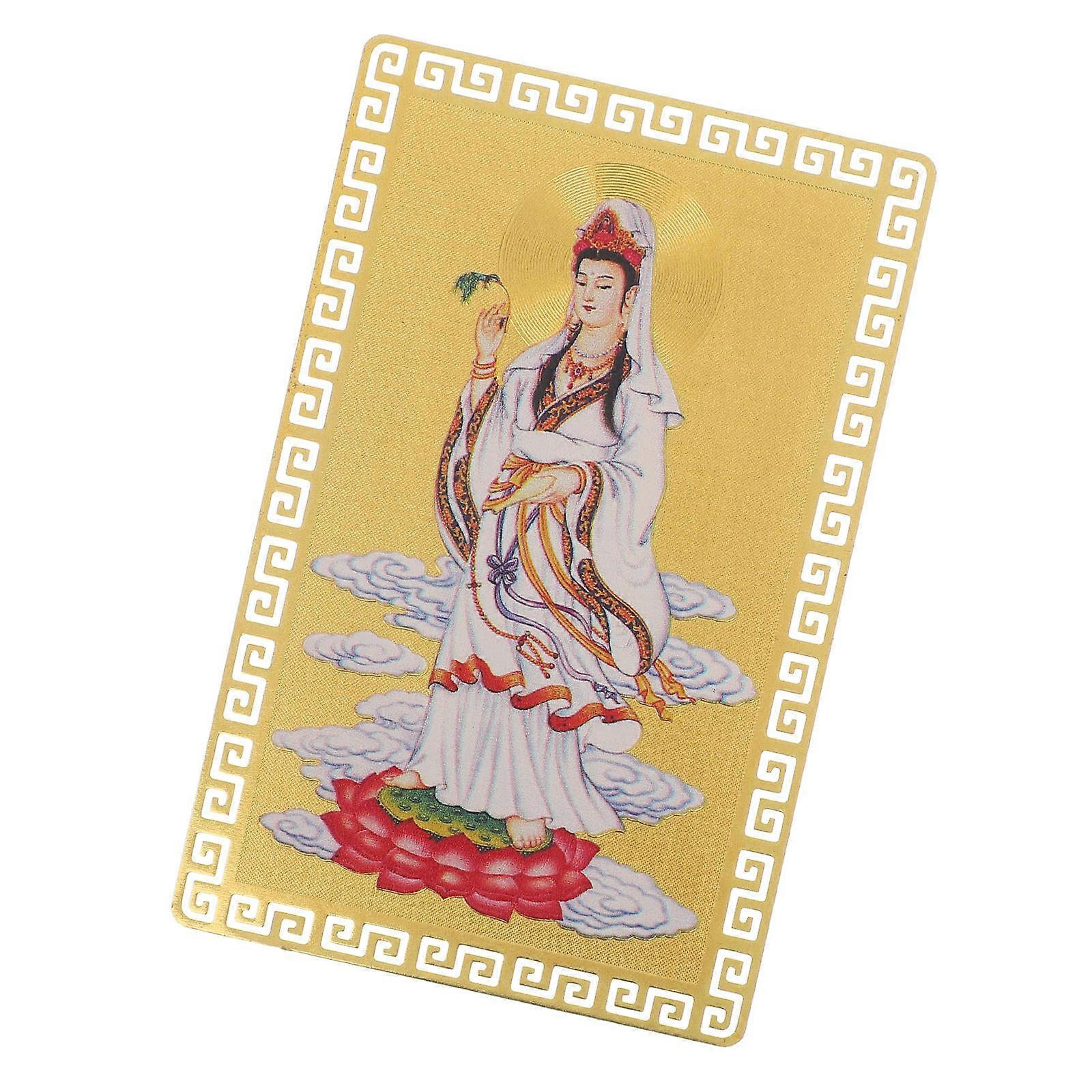 Cultural Enthusiasts Chinese Style Amulet Card For Office Use Golden Design For Protection And Good Fortune 1Pcs