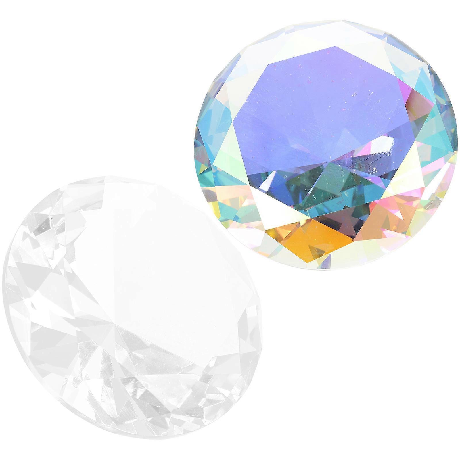 Crystal Diamond Paperweight for Manicure Jewelry 2Pcs