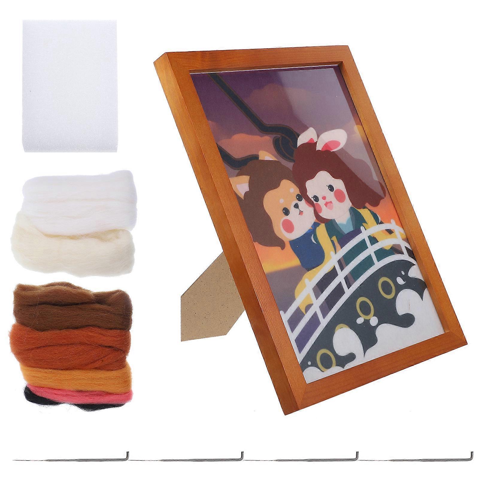 Cross Stitch Kit Wool Felting Material Package for Handmade Use 1Set