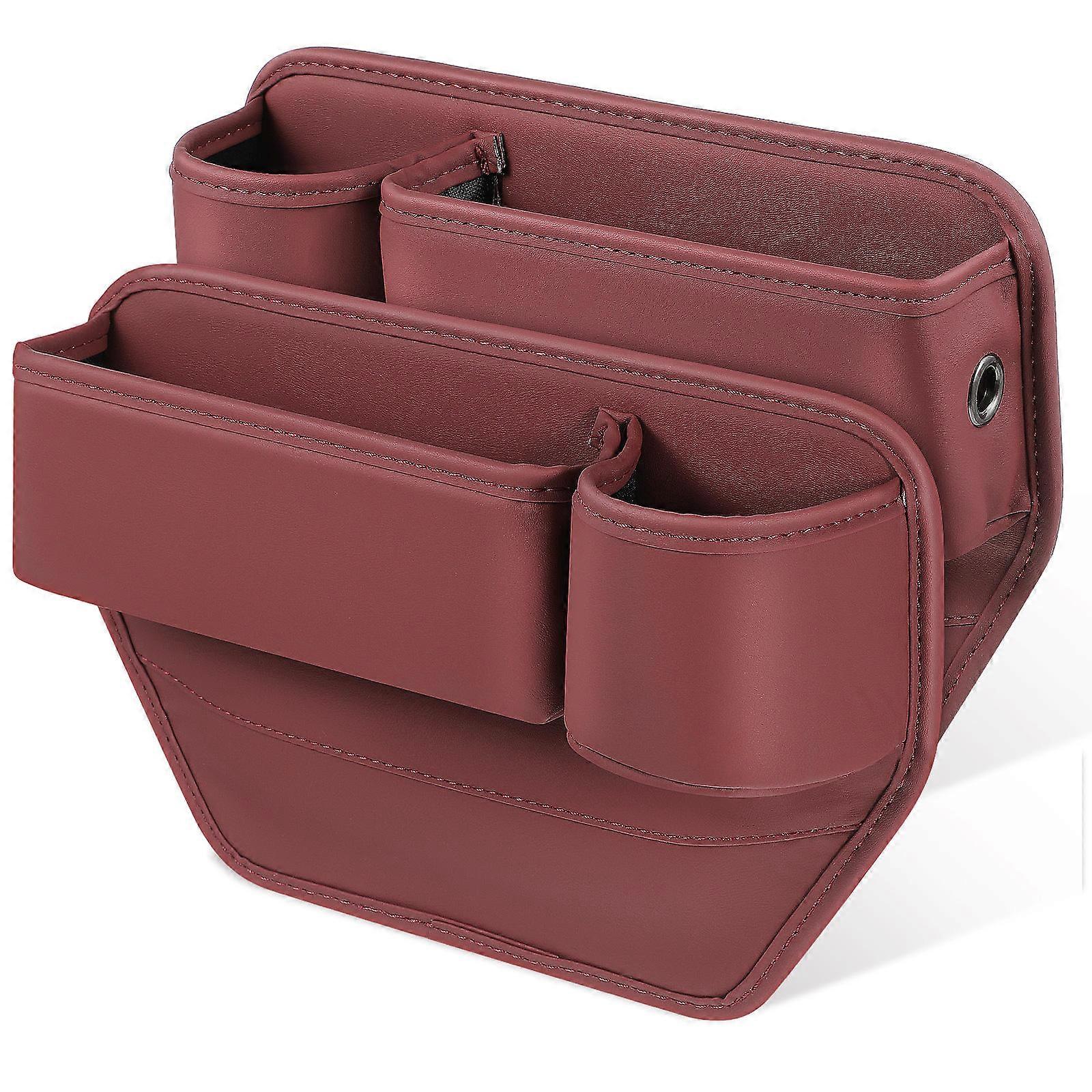 Red Storage Box Seat Gap Filler Organizer for Car Use 2Pcs
