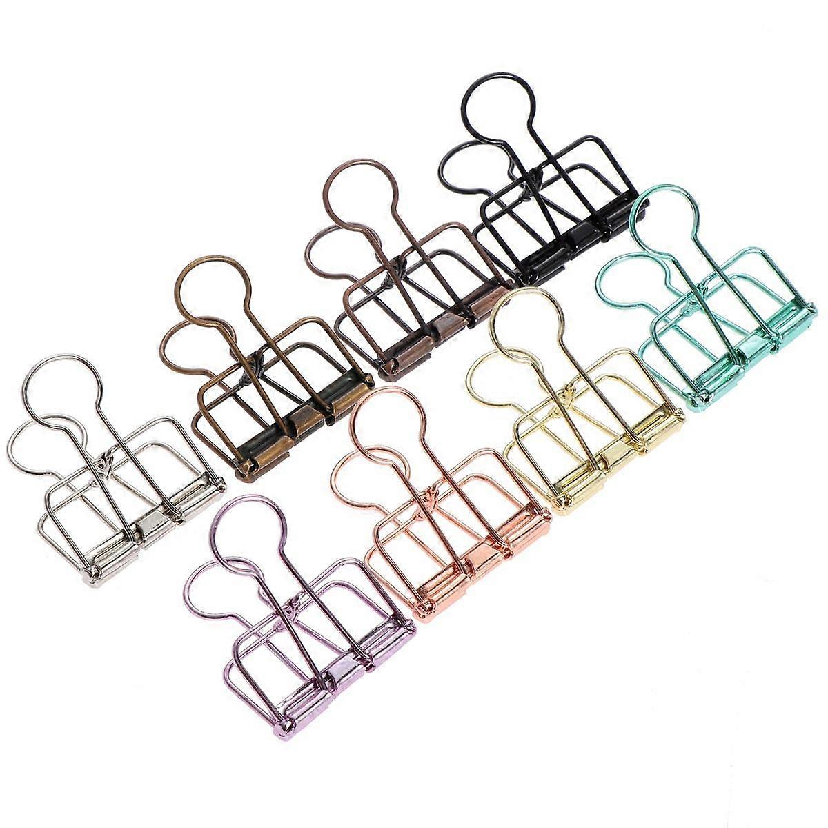 Assorted Color Wire Clips Metal Long Tail Binder Clips for File 8Pcs