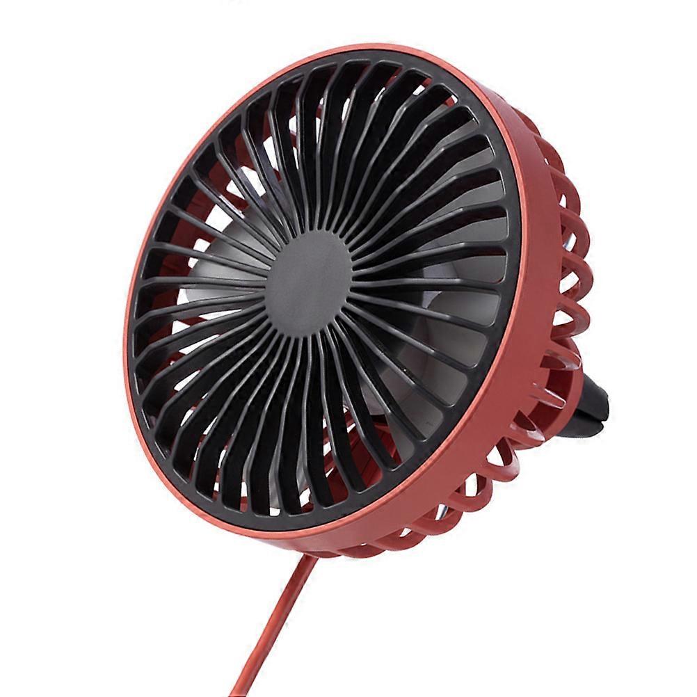 Portable Car Cooling Fan USB Red With Adjustable Angle Designed For Summer Driving Environment Improvement 1Pcs