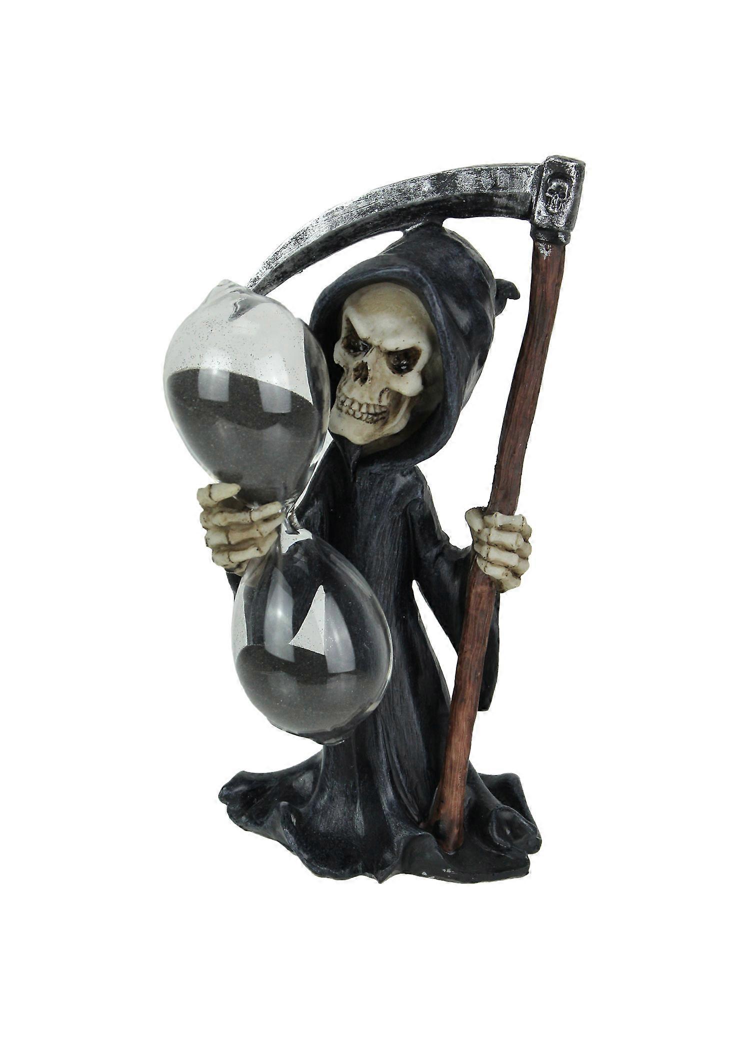 Time's Up! Gothic Grim Reaper Decorative Statue With Hourglass Sand Timer