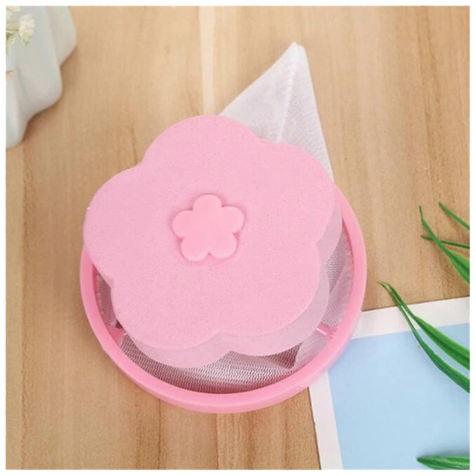 Hair Removal Brush with Mesh Filter Bag for Washing Machine, 4 Color Wool Filtration Device, Pink Laundry Ball