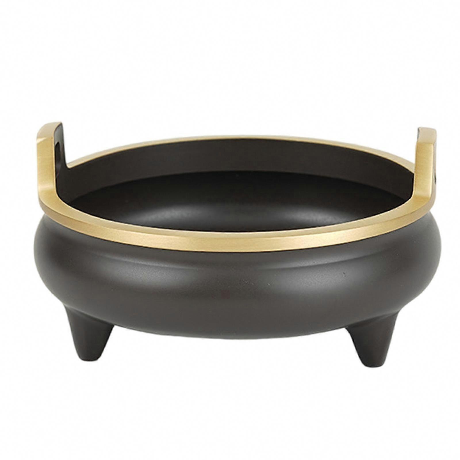 Sturdy Three-Legged Solid Brass Incense Burner for Stable Ritual Use in Sacred Decor