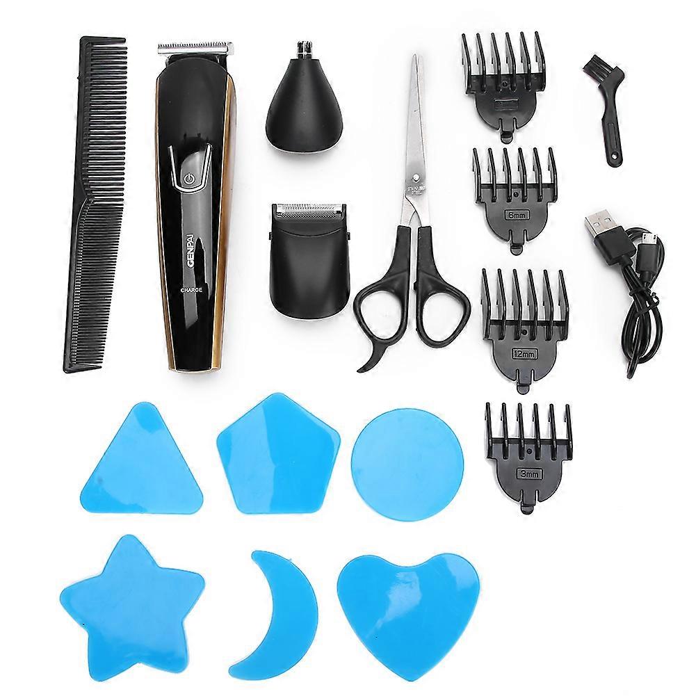 Tondeuse à cheveux 3 en 1, rasoir, tondeuse à poils de nez, tondeuse électrique rechargeable, dorée